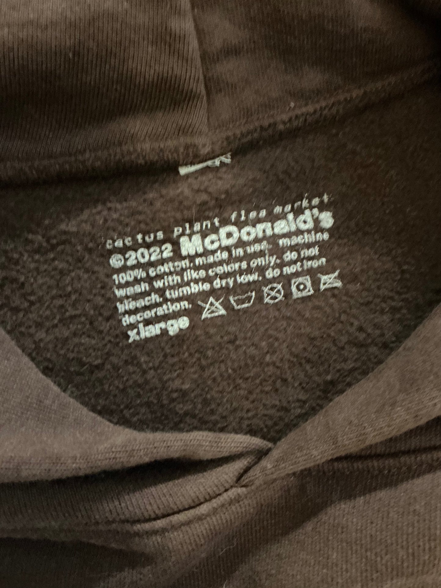 Cactus Plant Flea Market x McDonald’s All Beef Hoodie ‘Chocolate’ (Pre-Owned)