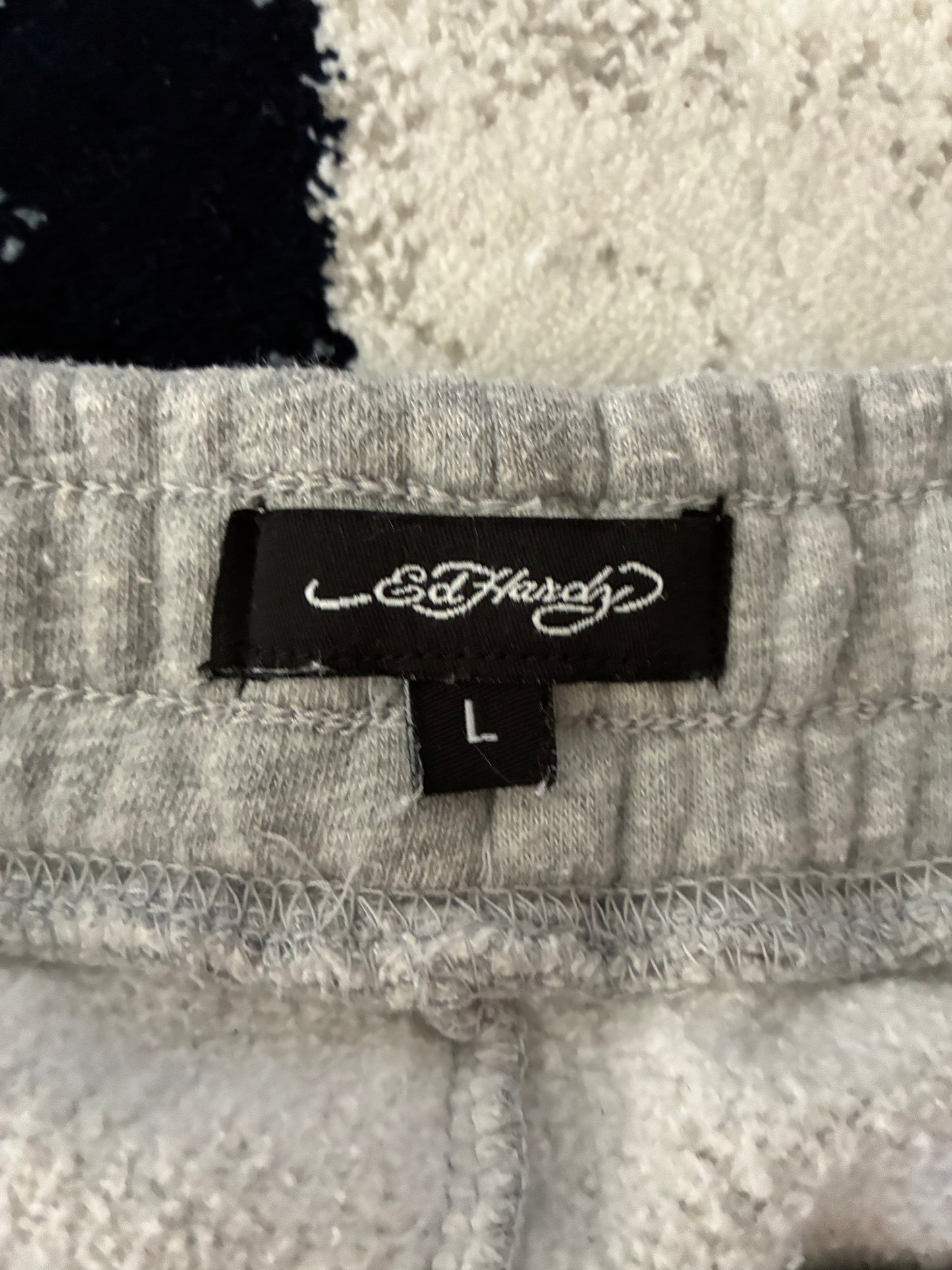 Ed Hardy Women's Rose and Sword Zip Front Sweatpants 'Heather Grey' (Pre-Owned)