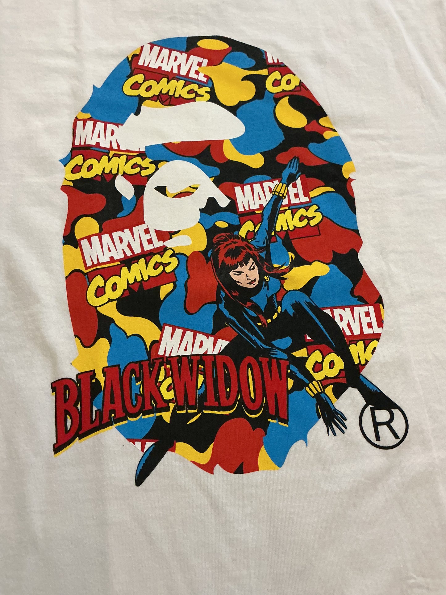 Marvel x BAPE Camo Black Widow Tee 'White'