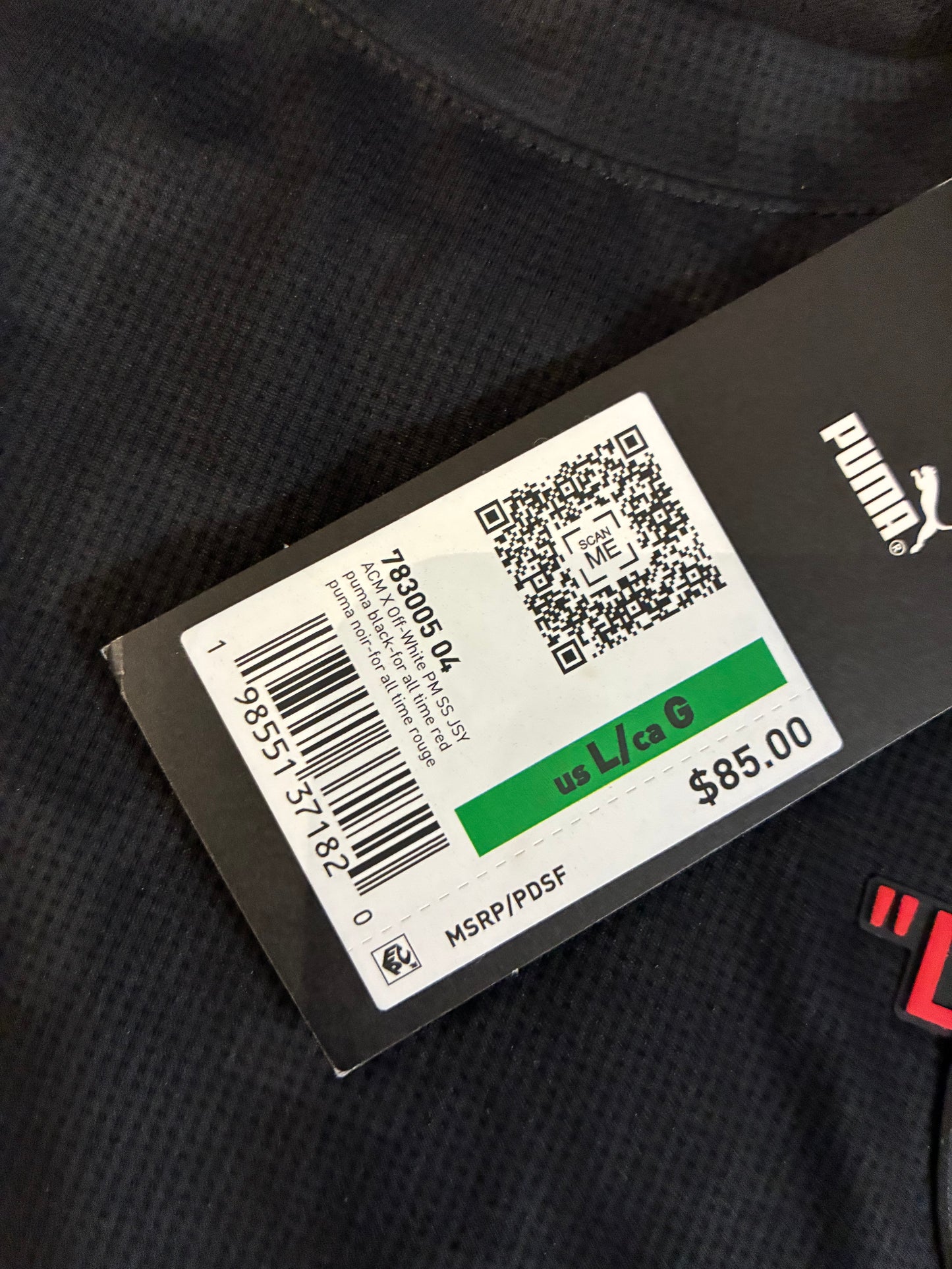 OFF-WHITE x Puma AC Milan Pre-Match S/S Jersey ‘Black/Red