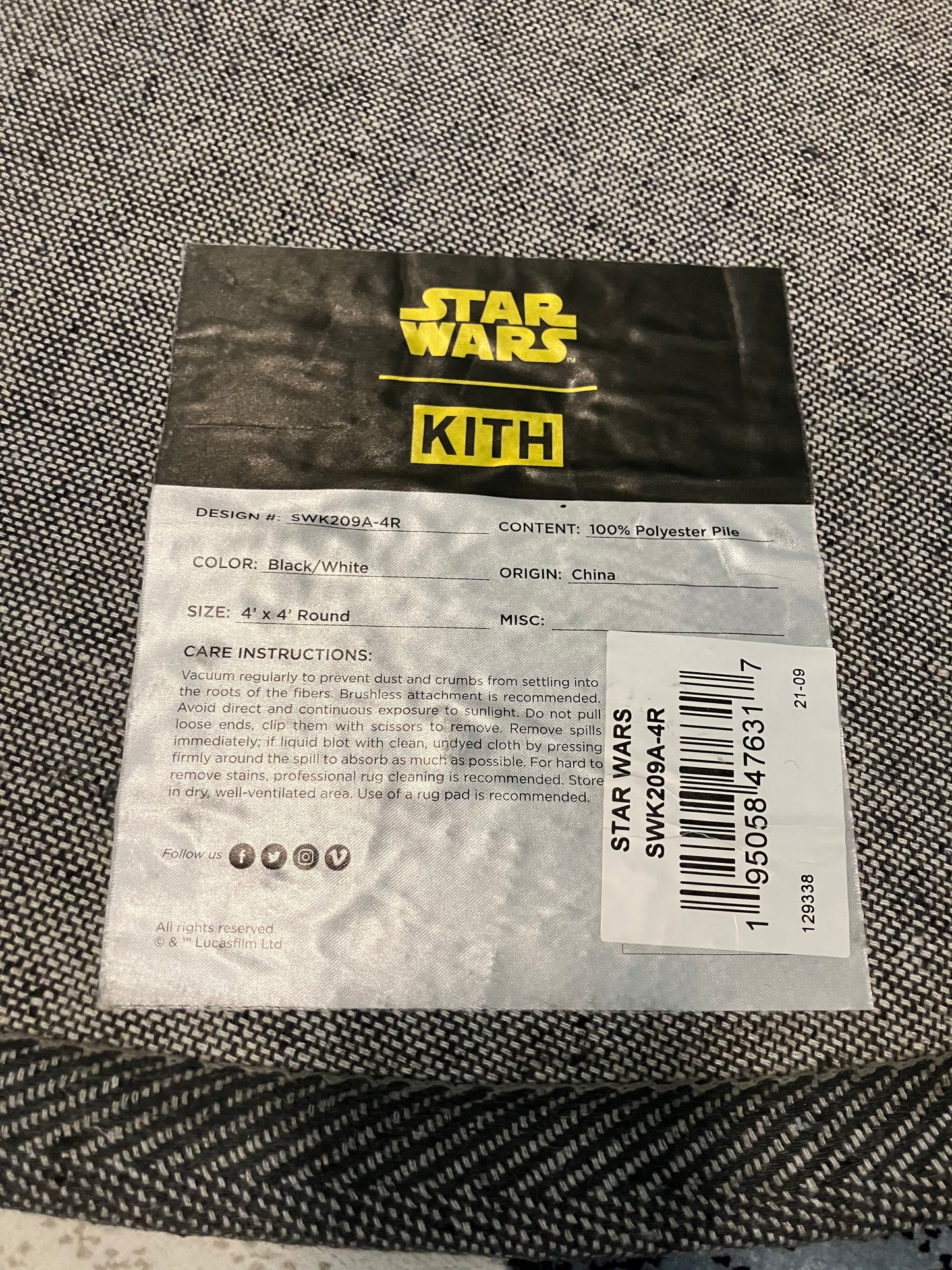 Kith x Star Wars Storm Trooper Rug (Pre-Owned)