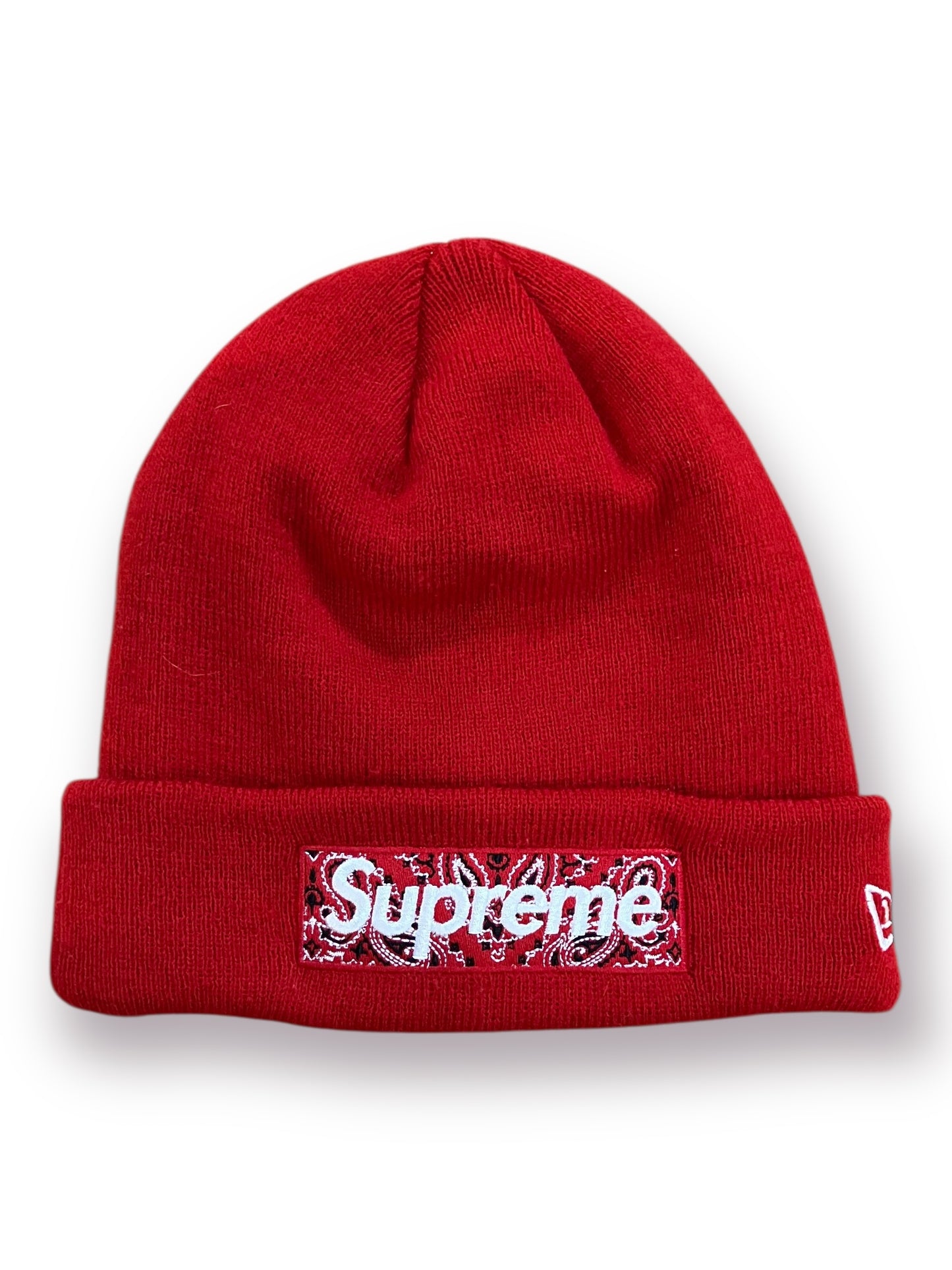 New Era x Supreme Box Logo Beanie 'Paisley Red' (Pre-Owned)