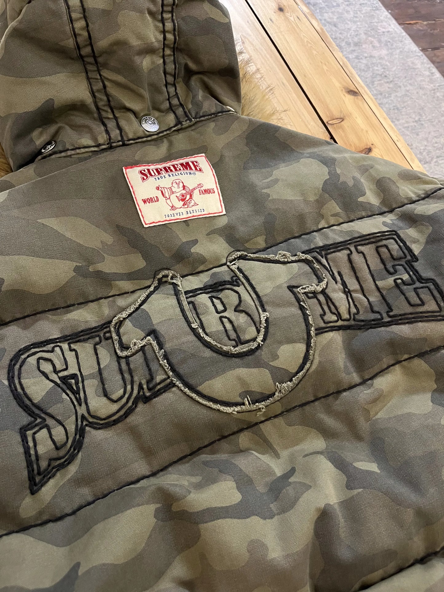 Supreme x True Religion Puffer Jacket 'Olive Camo' (Pre-Owned)