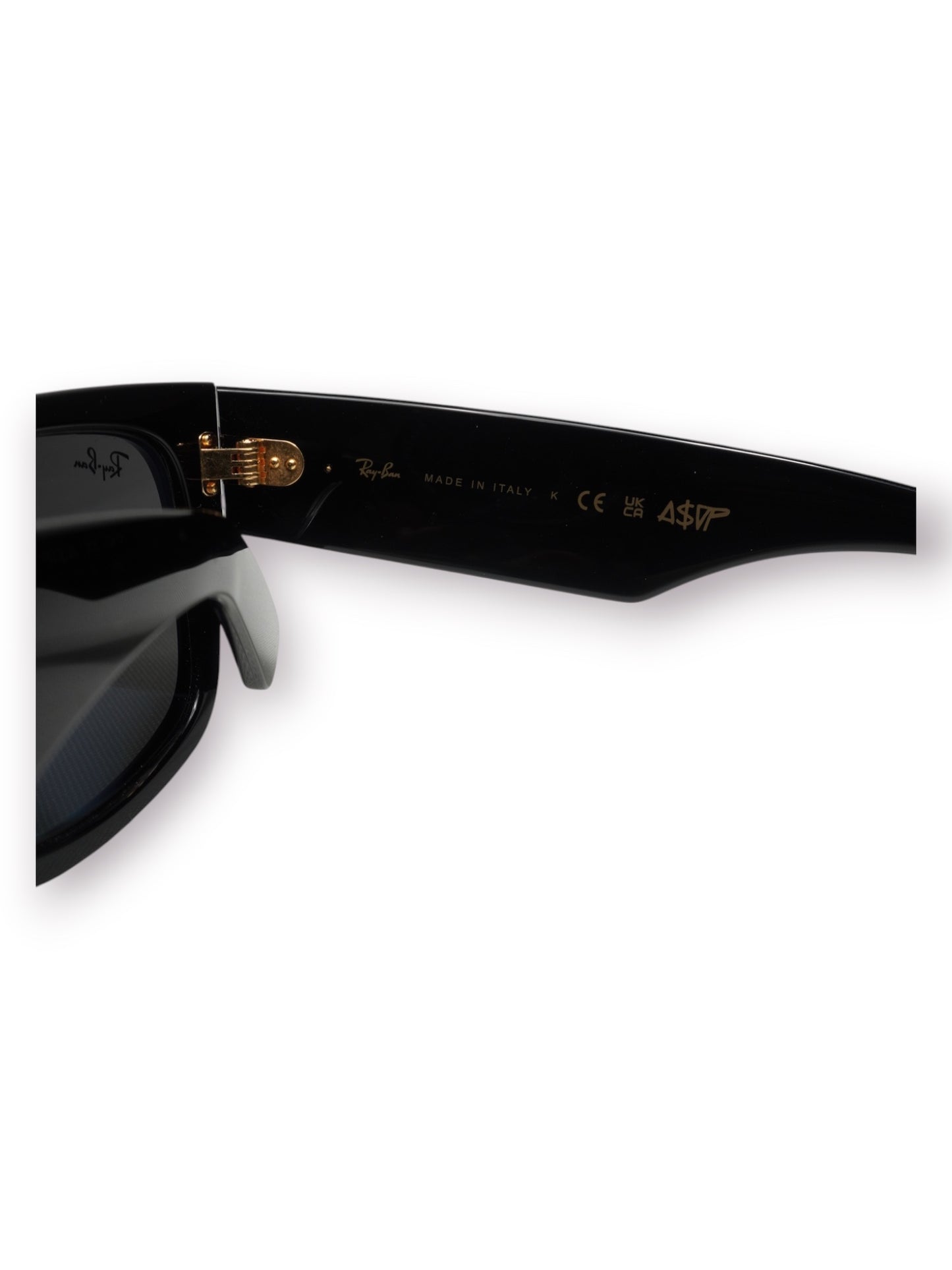 Ray-Ban x A$AP Rocky Mega Wayfarer Blacked Out Collection Sunglasses 'Black/Dark Grey' (Pre-Owned)