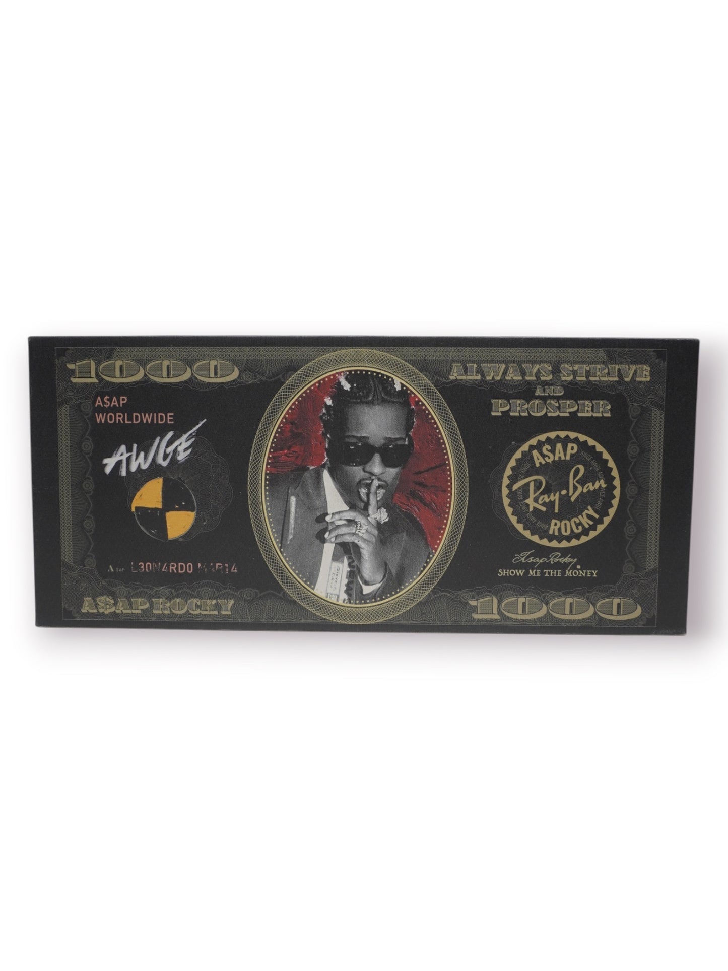 Ray-Ban x A$AP Rocky Mega Wayfarer Blacked Out Collection Sunglasses 'Black/Dark Grey' (Pre-Owned)