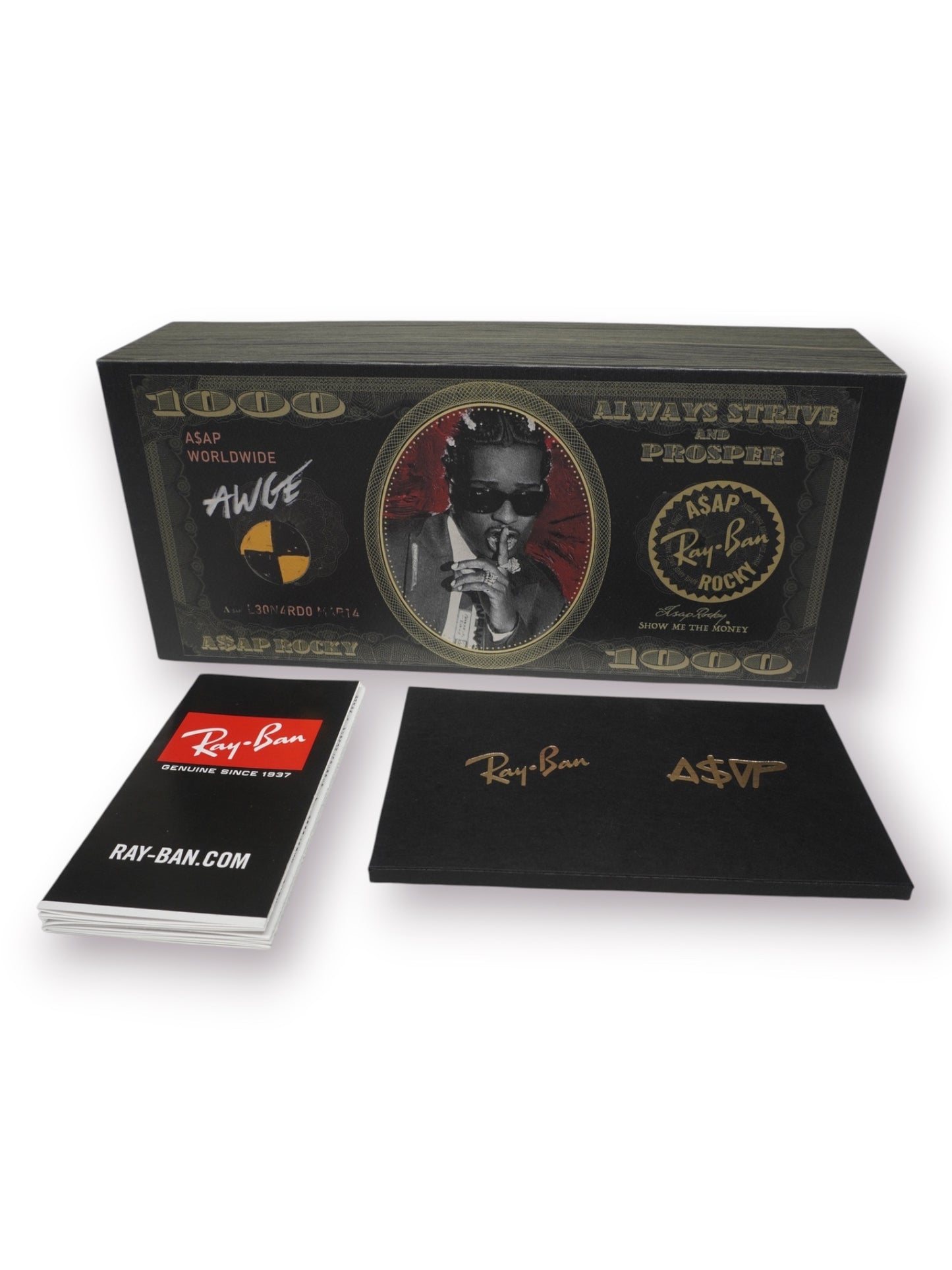 Ray-Ban x A$AP Rocky Mega Wayfarer Blacked Out Collection Sunglasses 'Black/Dark Grey' (Pre-Owned)