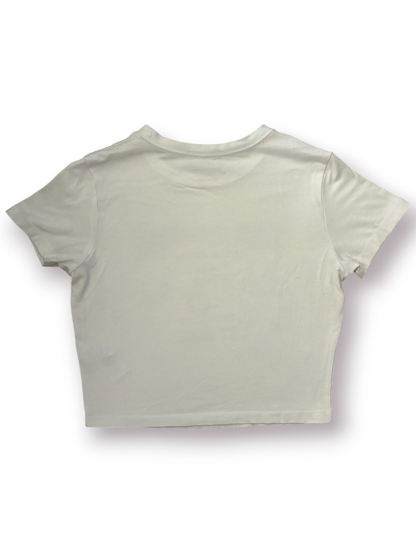 True Religion Women's Crystal Buddha White Crop T-Shirt 'White' (Pre-Owned)