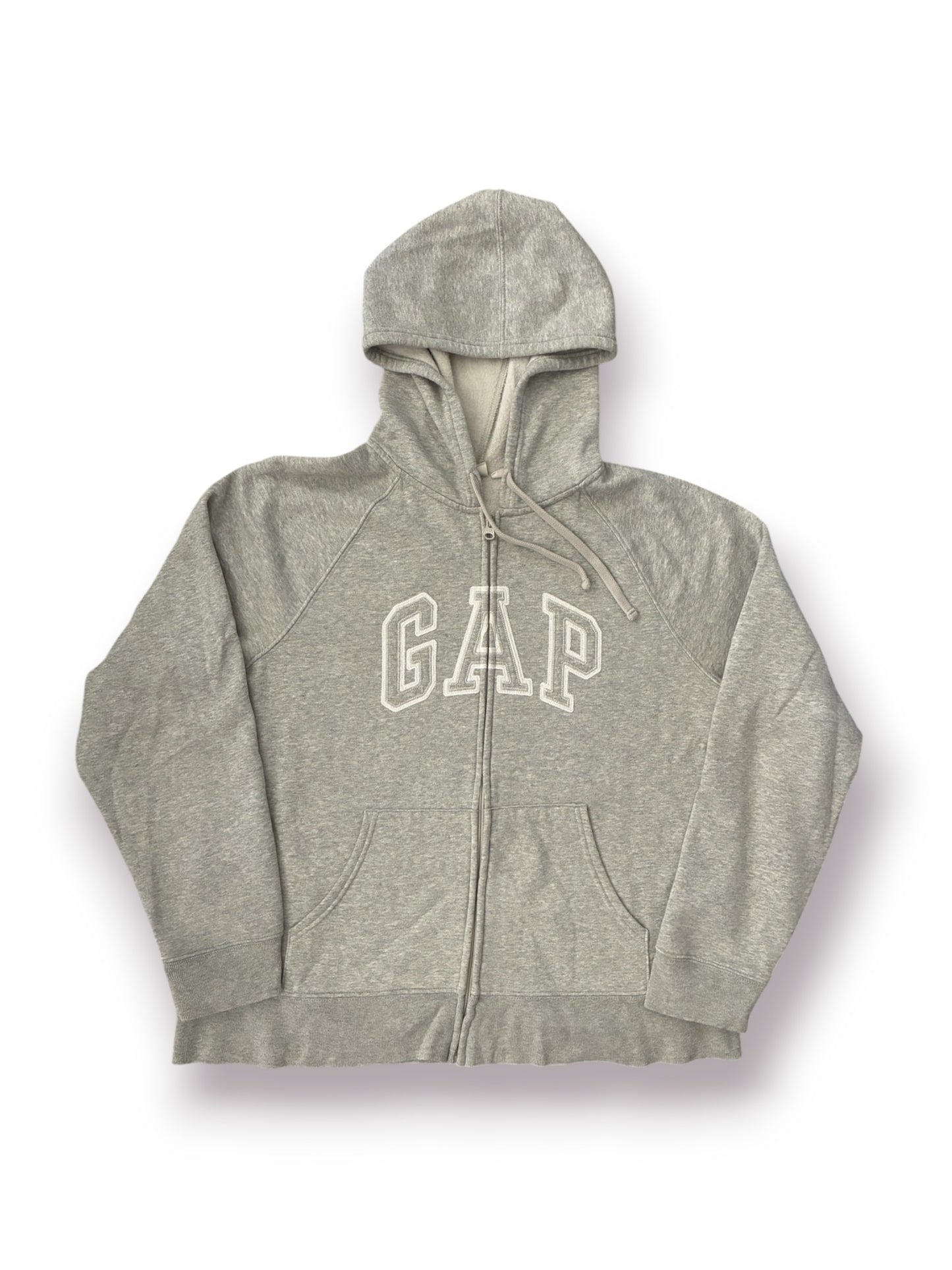Gap Women's Logo Zip Hoodie 'Gray and White Marl' (Pre-Owned)