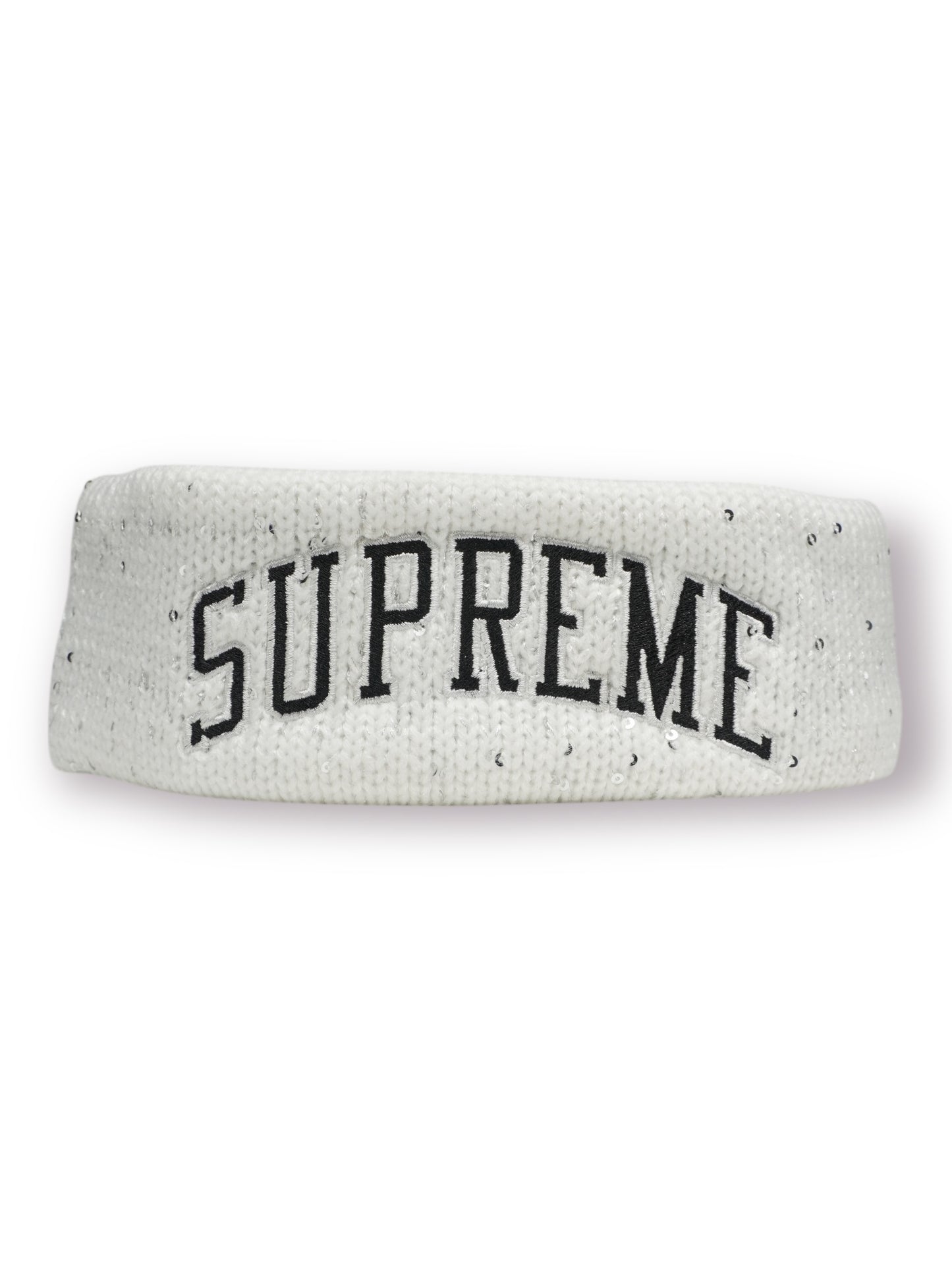 Supreme New Era Sequin Arc Logo Headband ‘White’