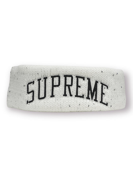Supreme New Era Sequin Arc Logo Headband ‘White’