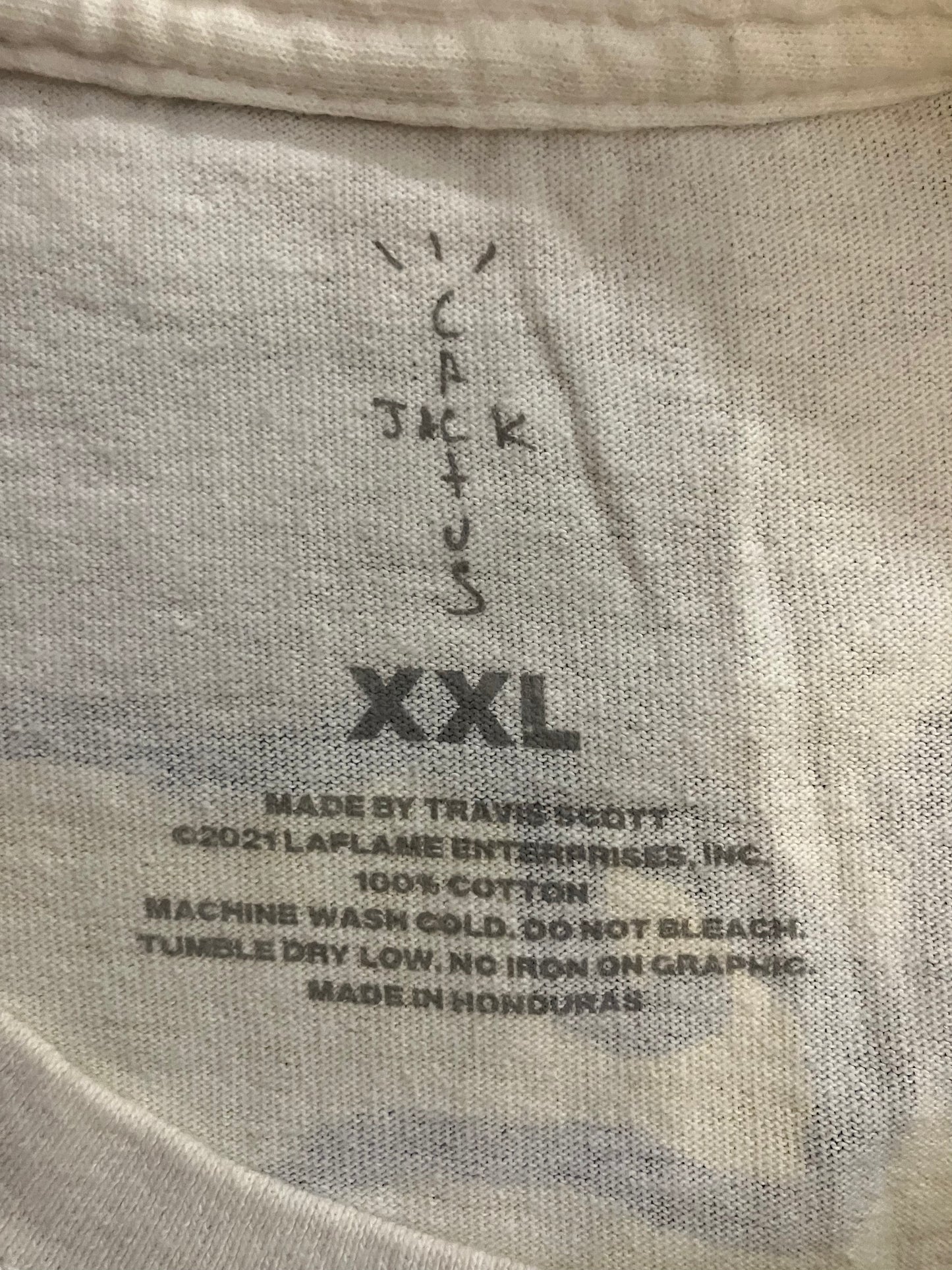 Travis Scott Cactus Jack x Kaws for Fragment Tee ‘Aged Yellow’ (Pre-Owned)
