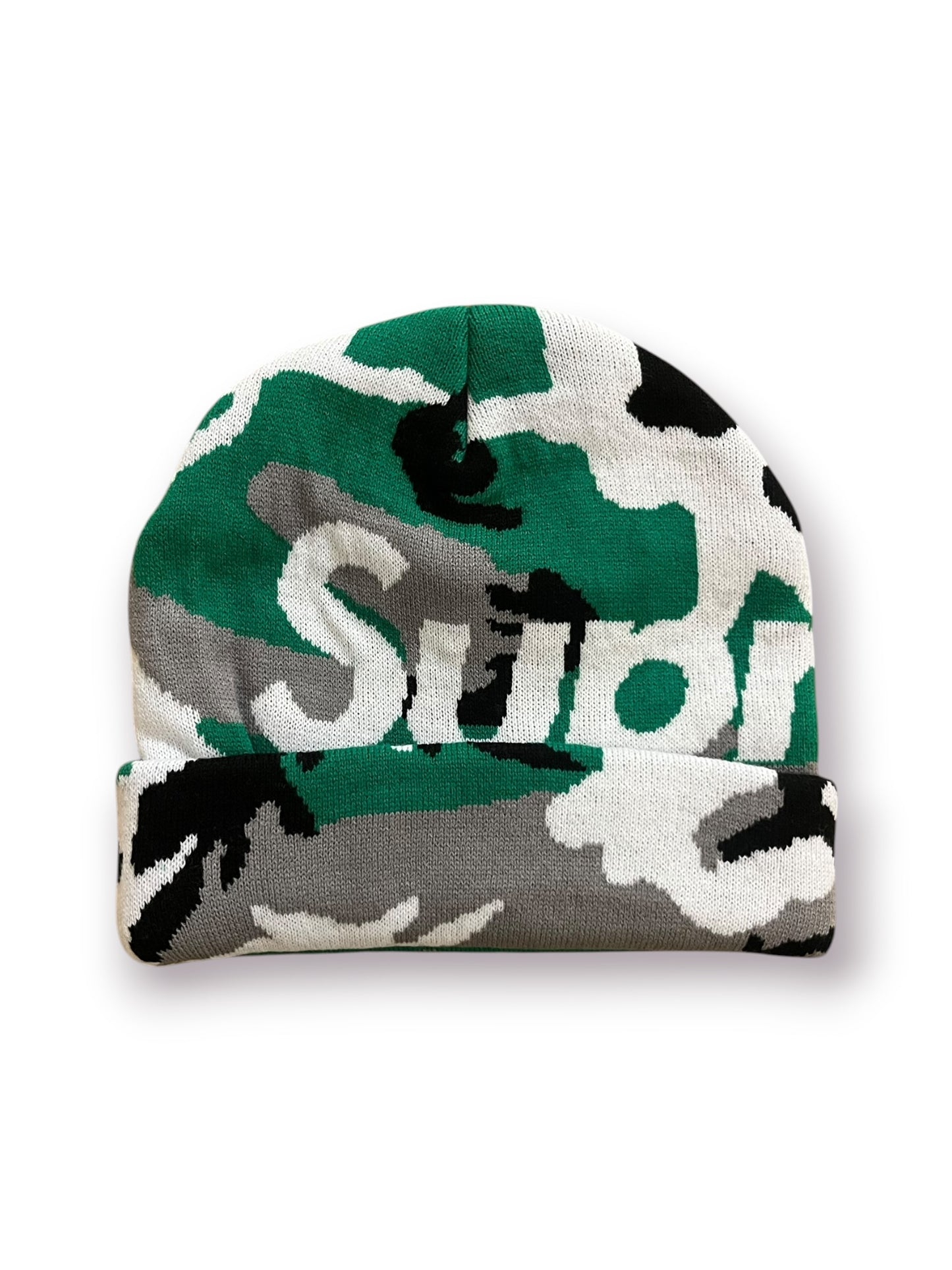 Supreme Camo Big Logo Beanie ‘Green Camo’