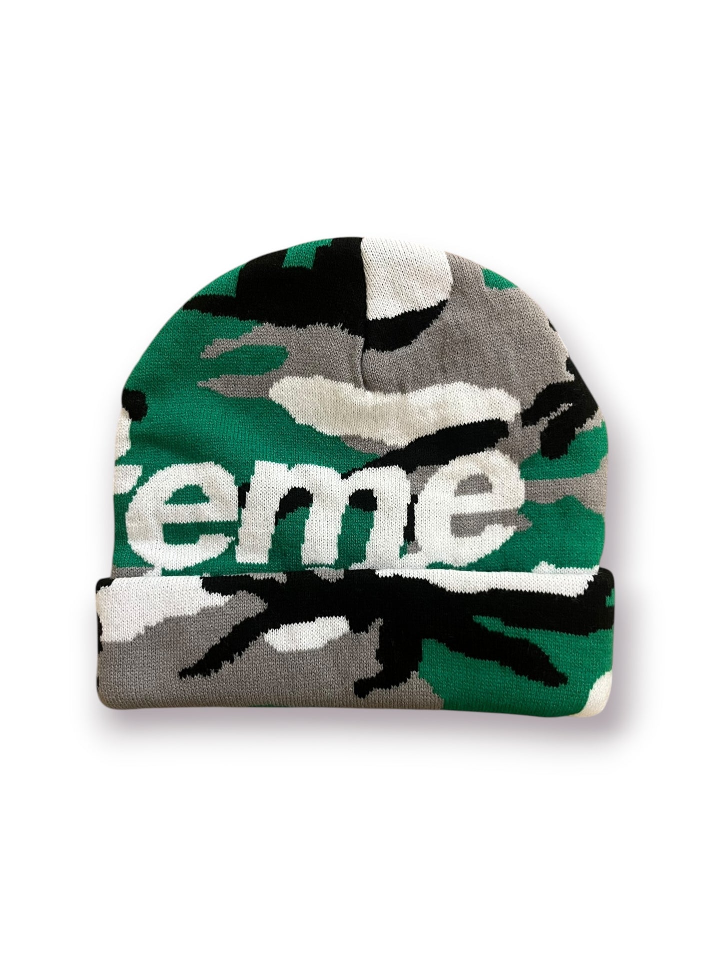 Supreme Camo Big Logo Beanie ‘Green Camo’
