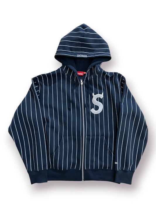 Supreme Devil S Logo Zip Up Hooded Sweatshirt ‘Stripe’