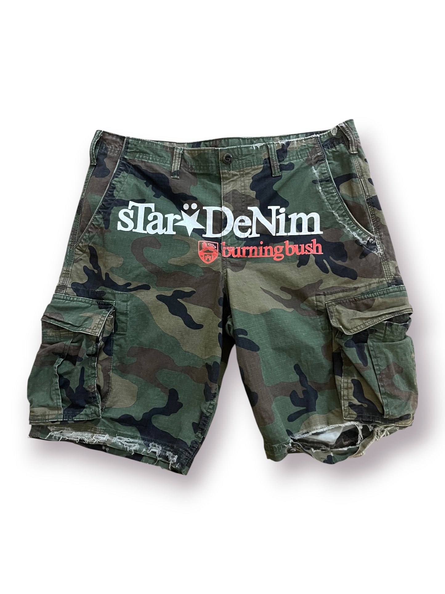 Burning Bush Star Denim Camo Shorts (Pre-Owned)