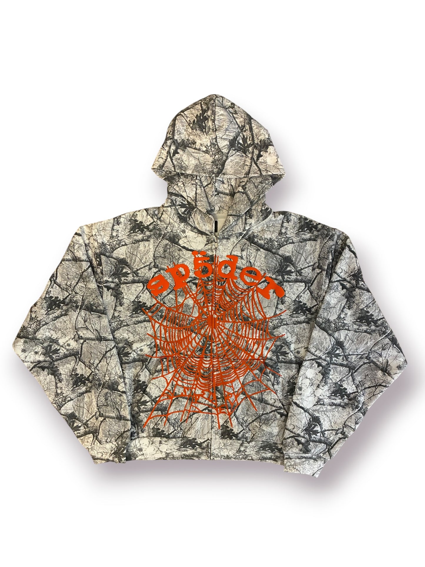 Sp5der Real Tree OG Web V2 Zip Hoodie ‘White Camo’