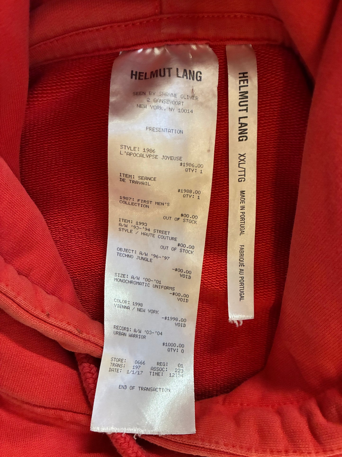 Helmut Lang Shayne Puppy Hoodie ‘Red’ (Pre-Owned)