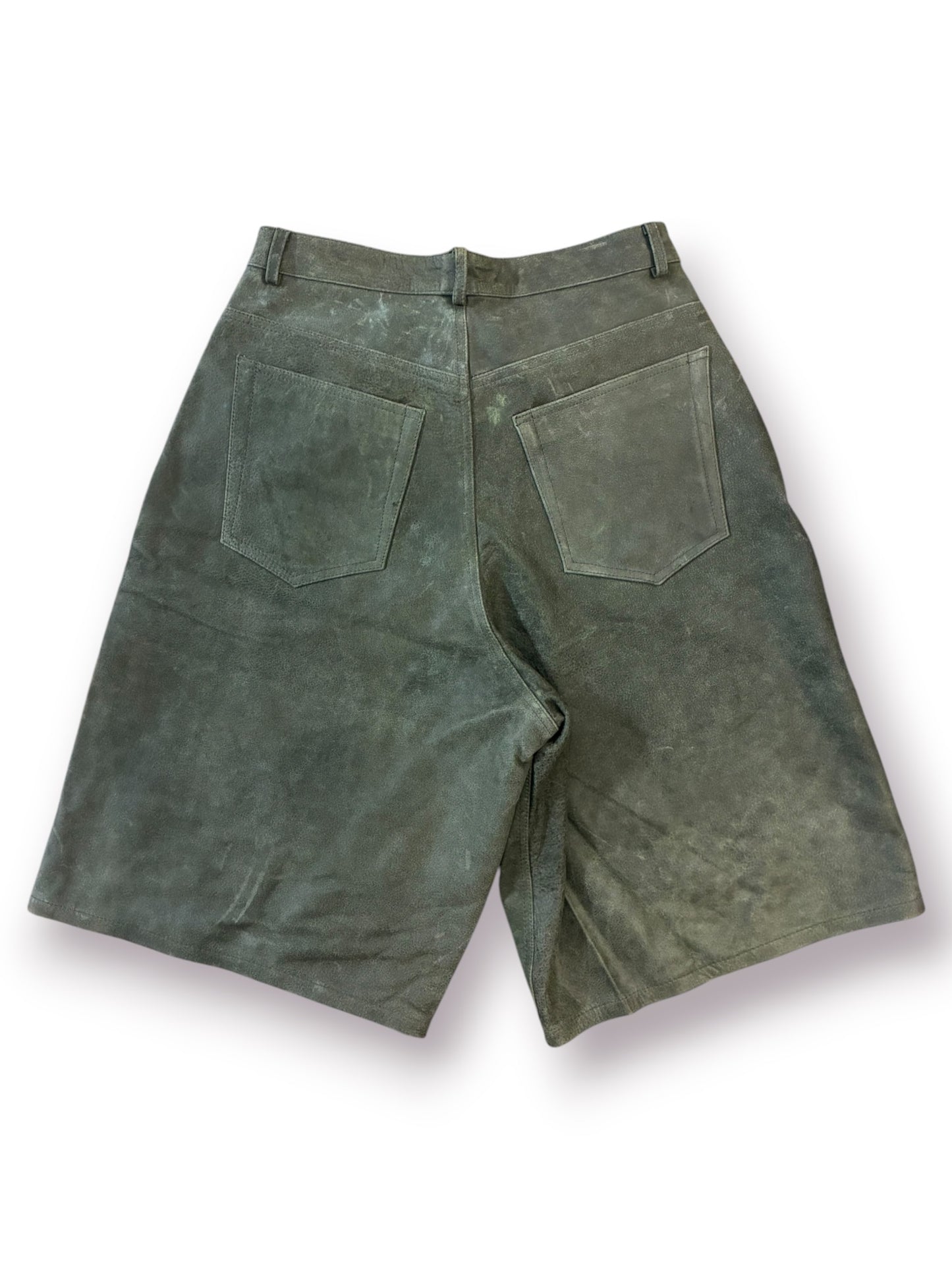 Raspberry Hills Green Leather Shorts