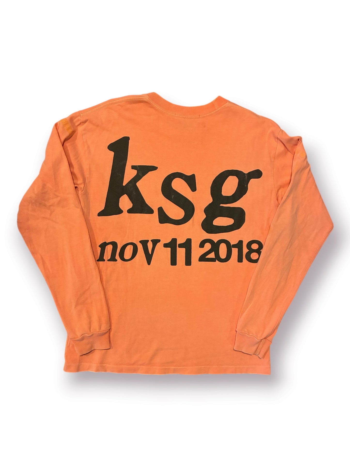 Kids See Ghosts "I See Ghosts" Long Sleeve Tee 'Neon Orange' (Pre-Owned)