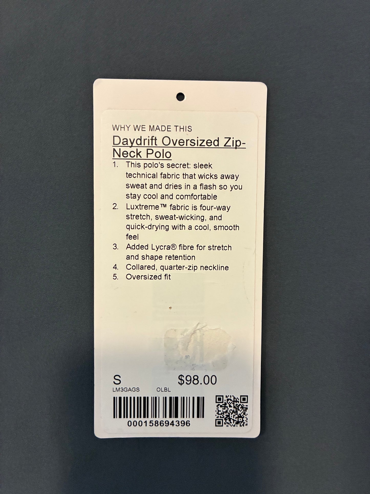 Lululemon Daydrift Oversized Zip-Neck Polo 'Grey' (Pre-Owned)