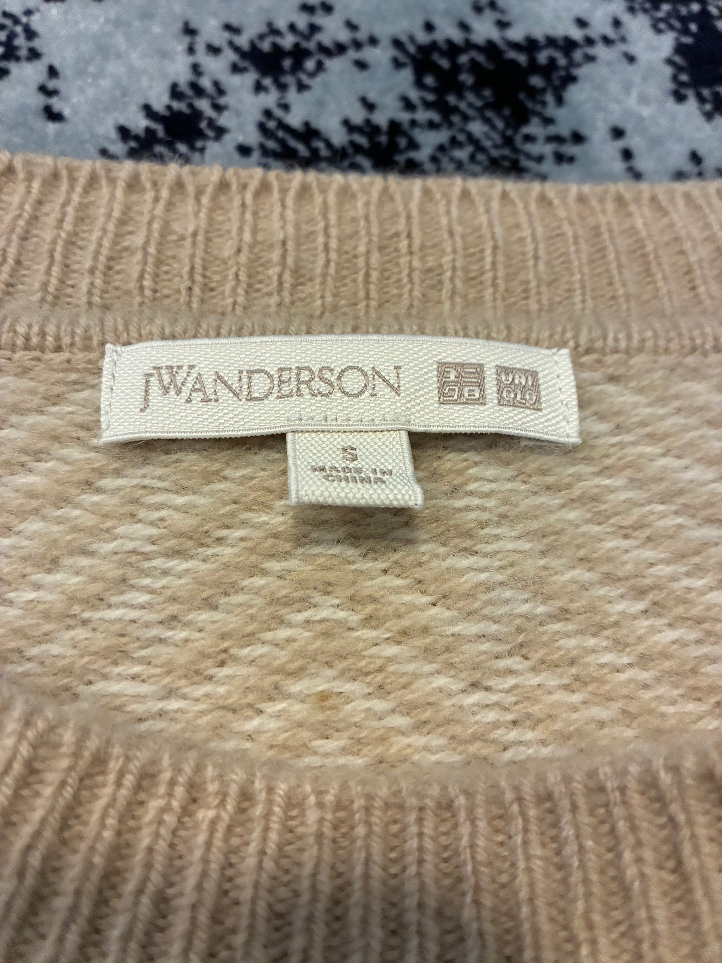 JW Anderson x Uniqlo Lambswool Herringbone Crewneck Sweater 'Natural' (Pre-Owned)