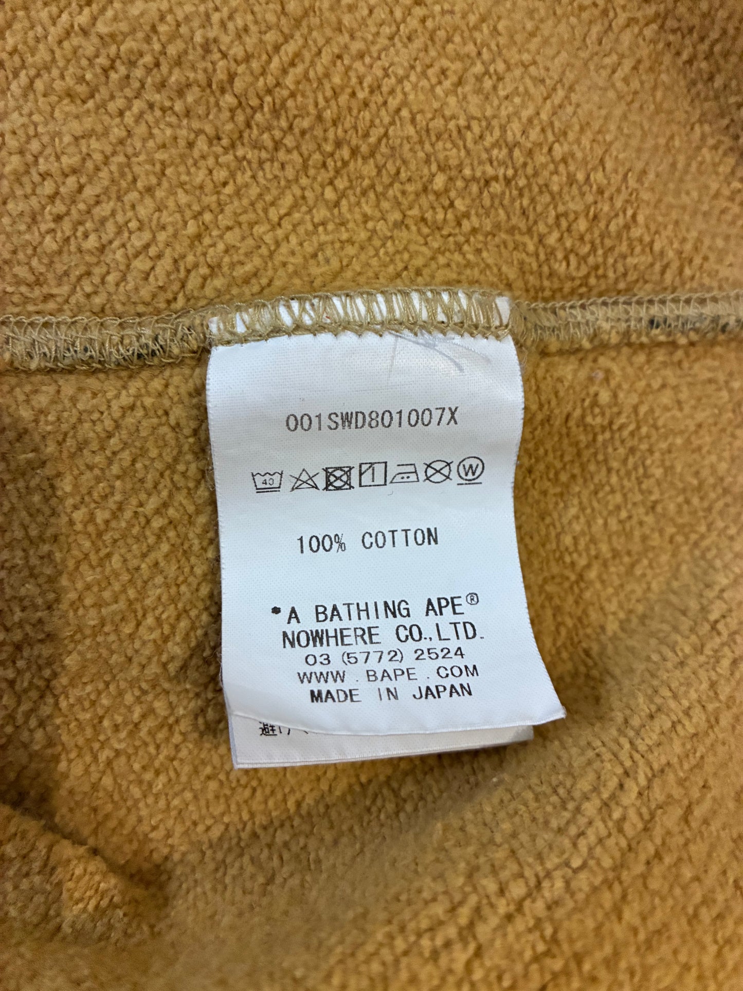 BAPE 1st Camo Metal Zip Shark Crewneck ‘Yellow’ (Pre-Owned)