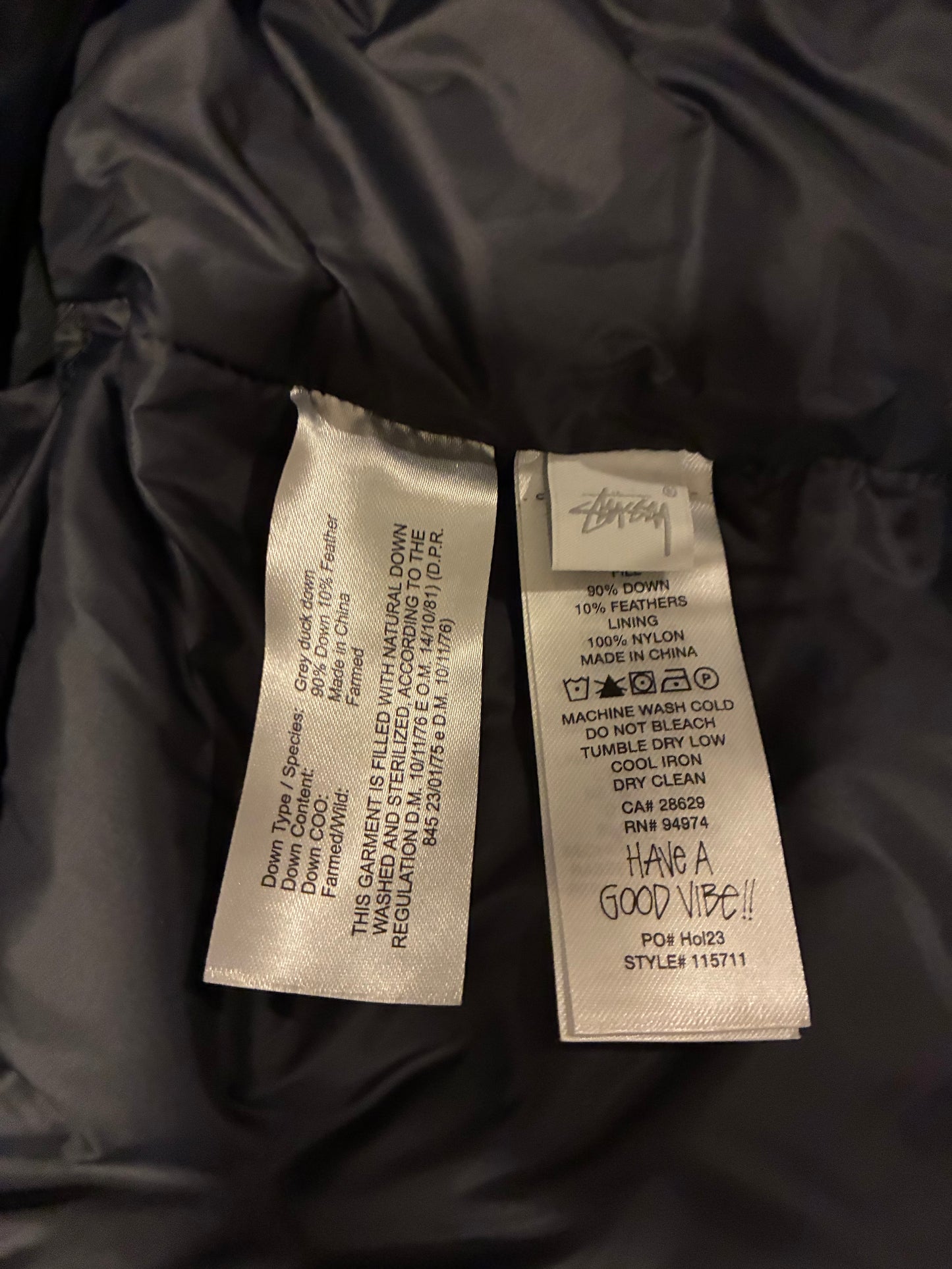 Stussy Nylon Down Puffer ‘Black’ (Pre-Owned)