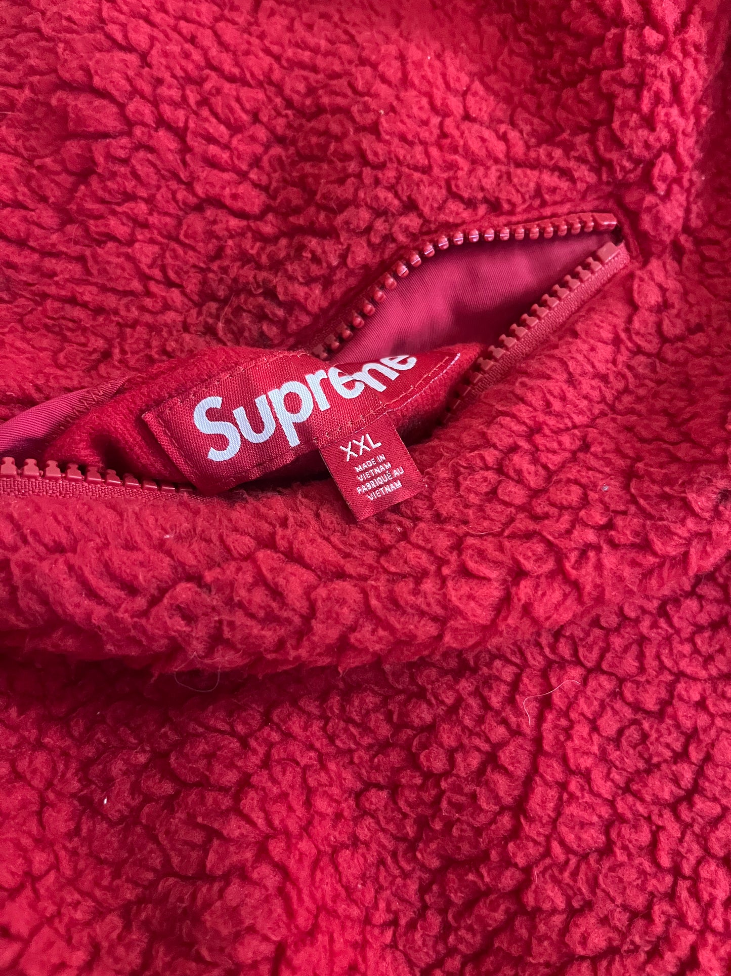 Supreme Polartec Shearling Reversible Pullover 'Red' (Pre-Owned)