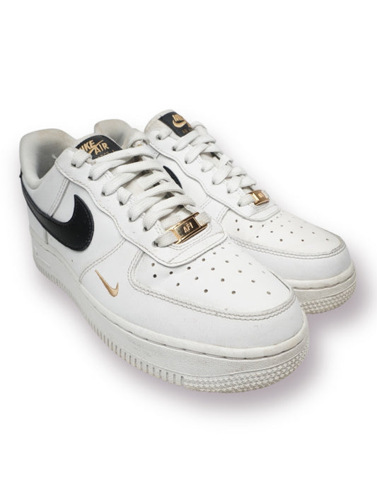Nike Air Force 1 Low '07 Essential 'White/Black/Gold/Mini Swoosh' (Pre-Owned