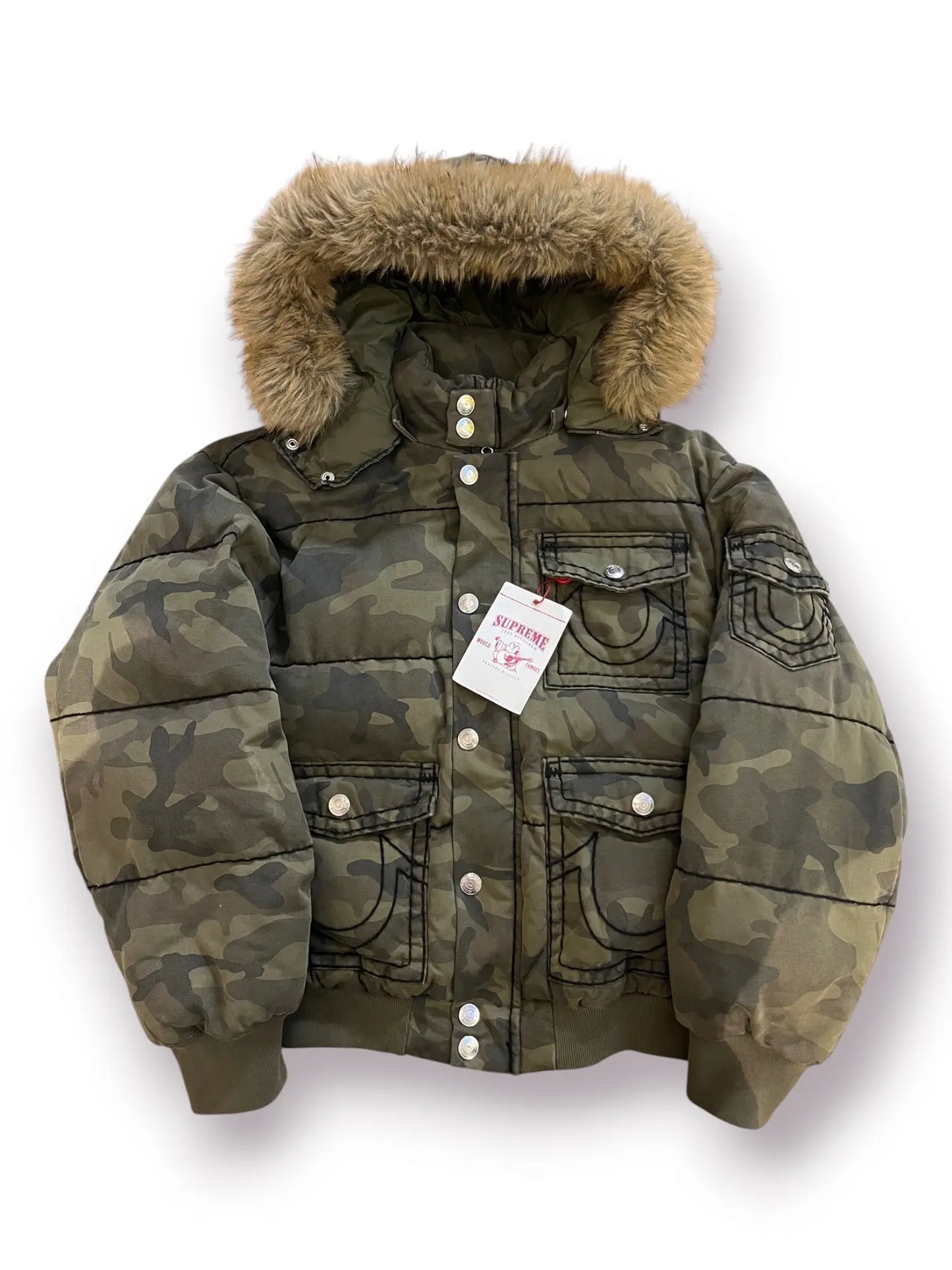 Supreme x True Religion Puffer Jacket 'Olive Camo' (Pre-Owned)